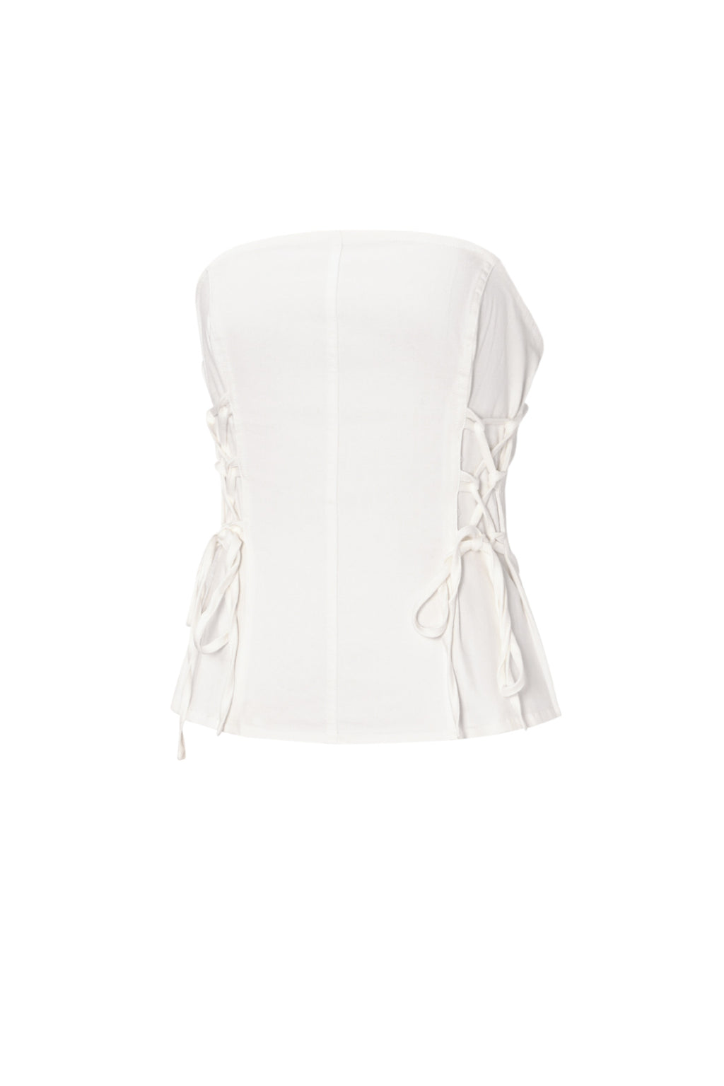 Top de tubo con encaje de mezclilla