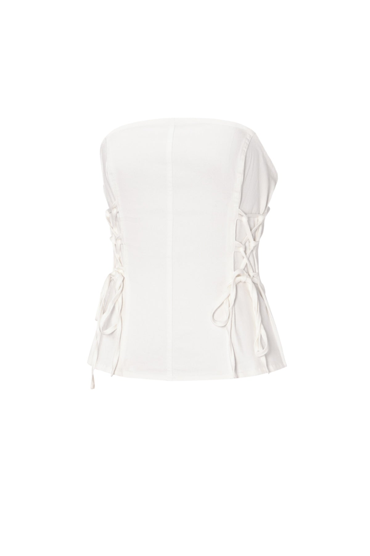 Top de tubo con encaje de mezclilla