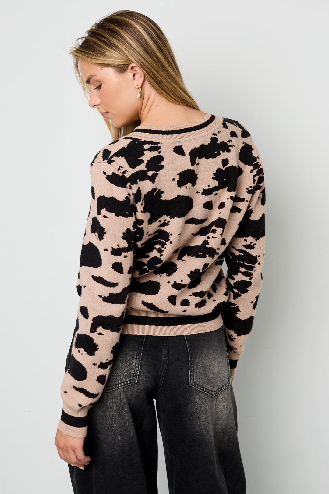 Suéteres de punto Estampado de leopardo Ropa casual Otoño/Invierno