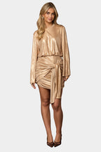 Vestido cruzado festivo brillante