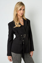 Blazer con cinturón doble