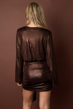 Vestido cruzado festivo brillante