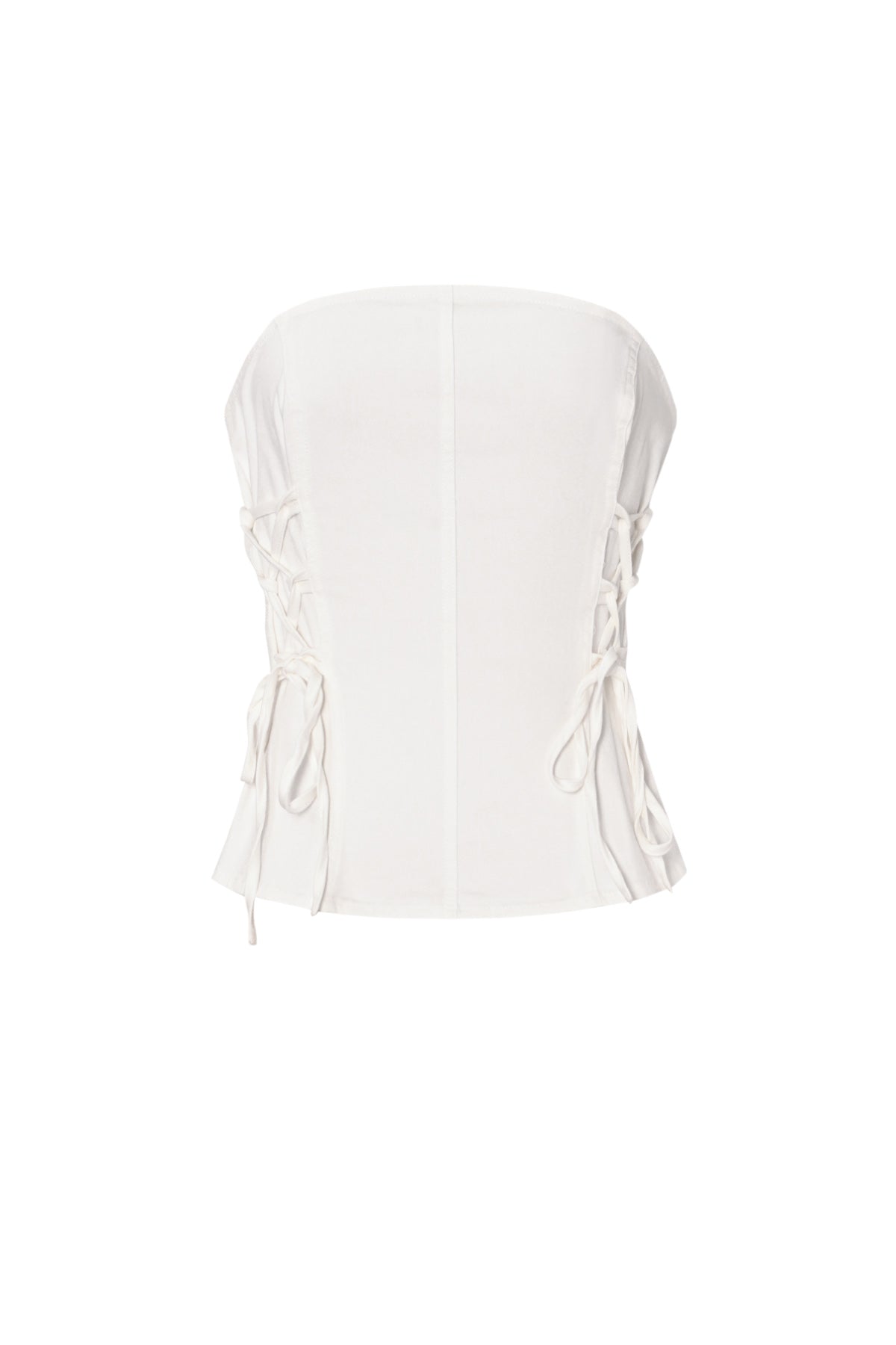 Top de tubo con encaje de mezclilla