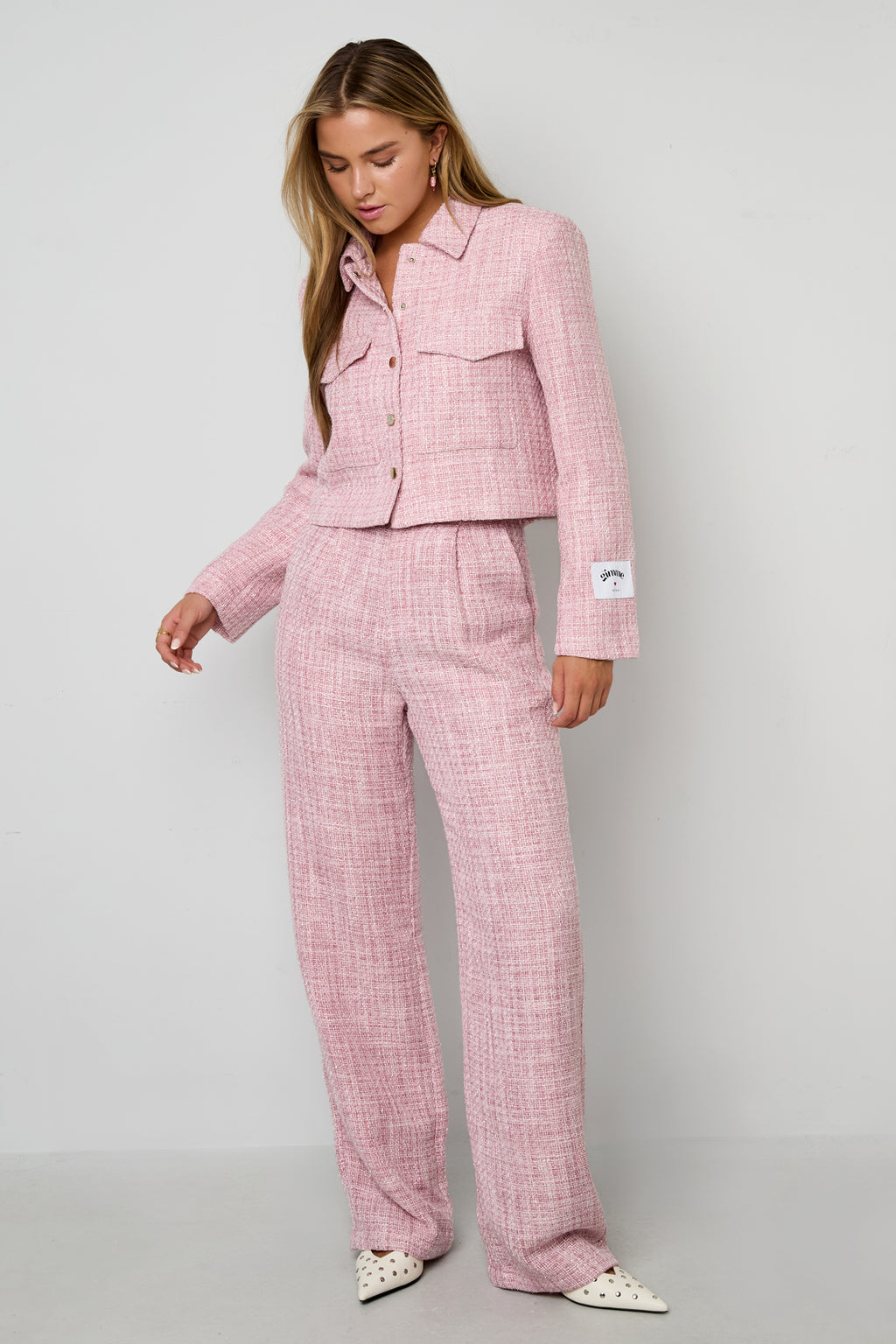 Fibra de poliéster (poliéster) Pantalones rectos A cuadros Ropa elegante Otoño/Invierno