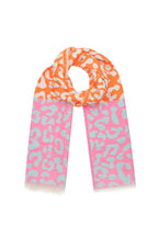 Bufanda de invierno con estampado de leopardo, color gris