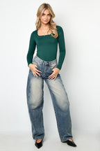 Body moldeador de nailon Color sólido Básico Todo ajuste Ropa