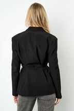 Blazer con cinturón doble