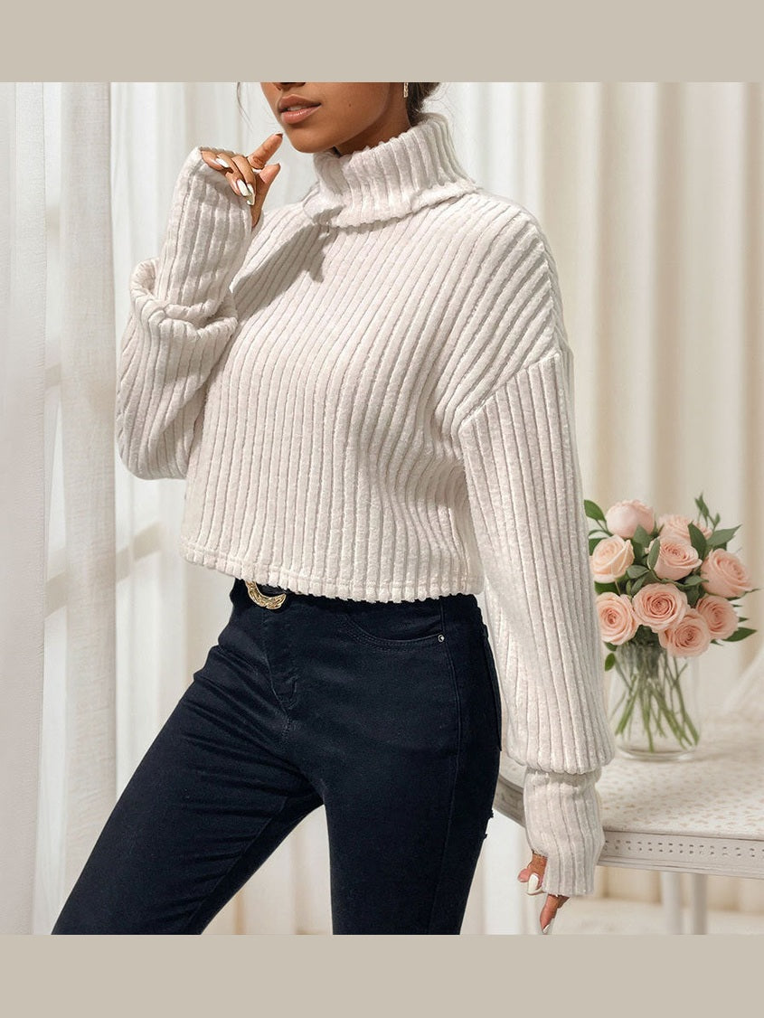 High-neck knit sweater