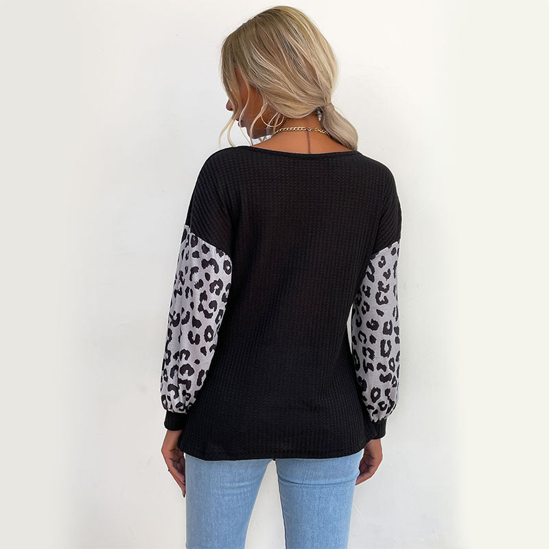 Leopard Print Black Sweater