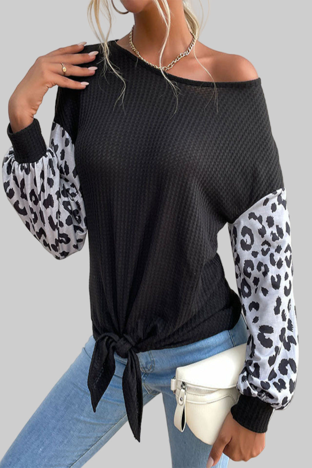Leopard Print Black Sweater