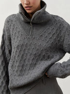 Suéter de cuello alto con cremallera