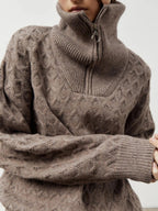 Suéter de cuello alto con cremallera