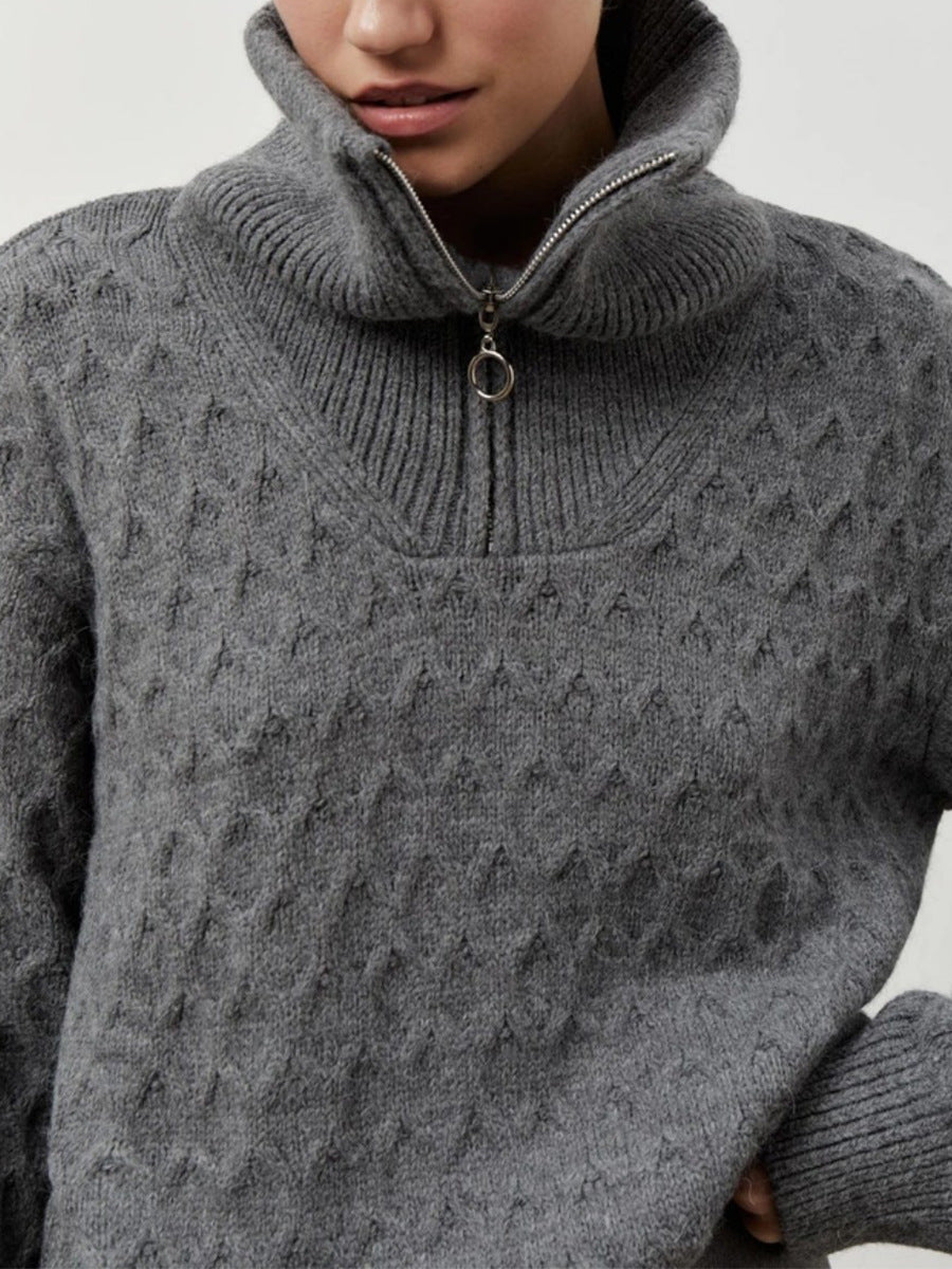Suéter de cuello alto con cremallera