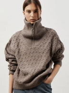 Suéter de cuello alto con cremallera