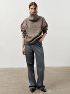 Suéter de cuello alto con cremallera