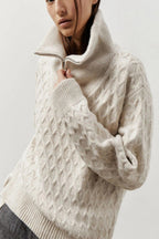 Suéter de cuello alto con cremallera