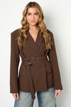 Blazer con cinturón doble