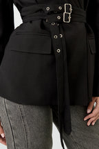 Blazer con cinturón doble