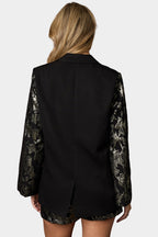Blazer festivo con mangas jacquard
