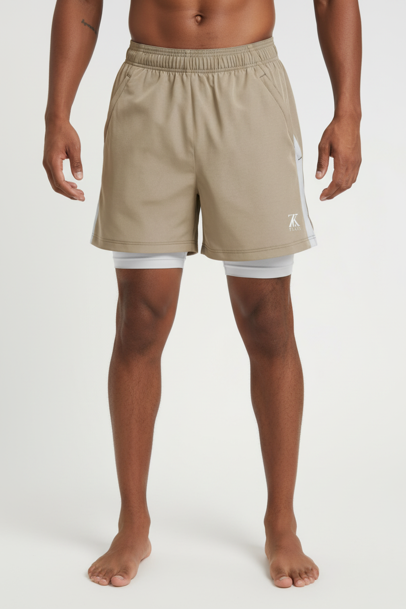 Shorts Deportivos 2 en 1 con Forro Compresivo